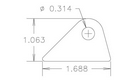 4130 1/8" THK, 5/16" HOLE, 11/16" HT, STRAIGHT CHASSIS TAB - QTY 4